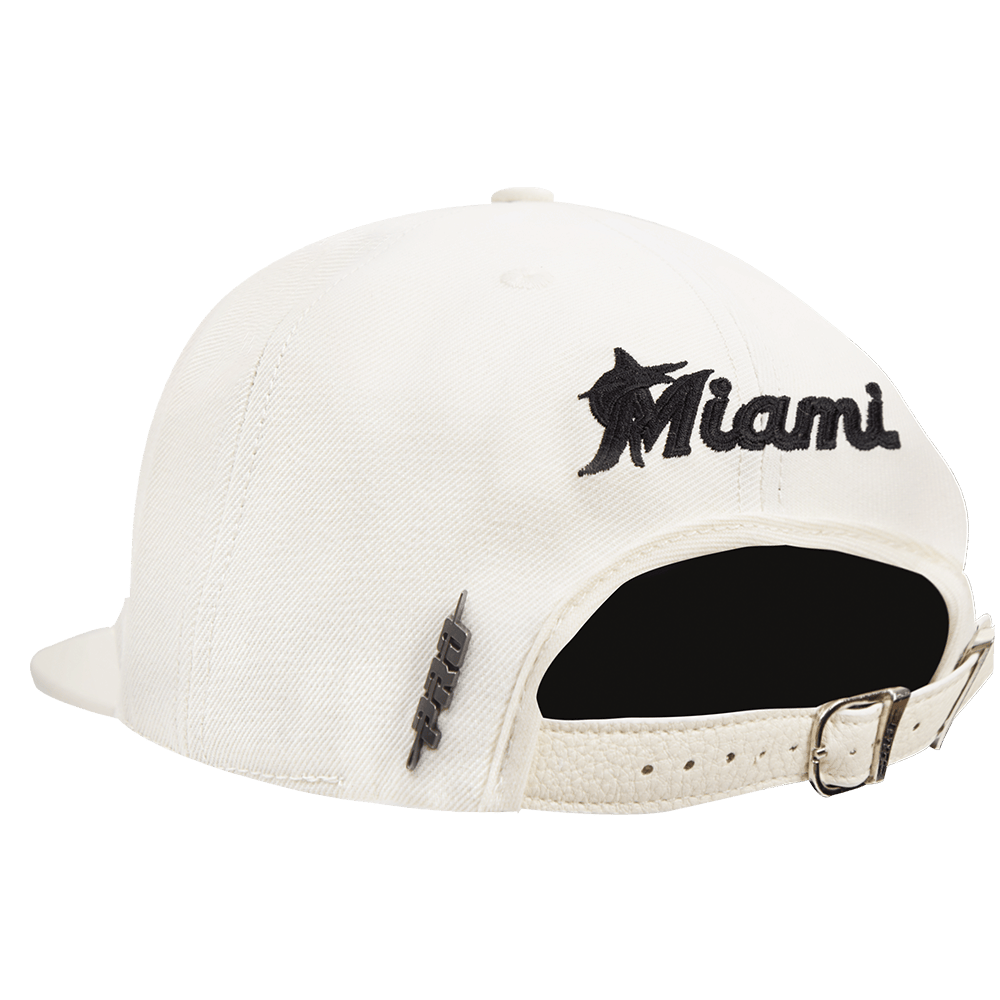 GORRA STRAPBACK MLB MIAMI MARLINS LOGO PRINCIPAL TRIPLE TONAL (CASCARA DE HUEVO)
