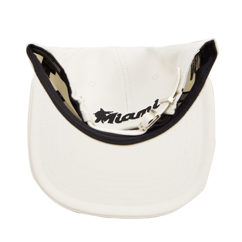 GORRA STRAPBACK MLB MIAMI MARLINS LOGO PRINCIPAL TRIPLE TONAL (CASCARA DE HUEVO)