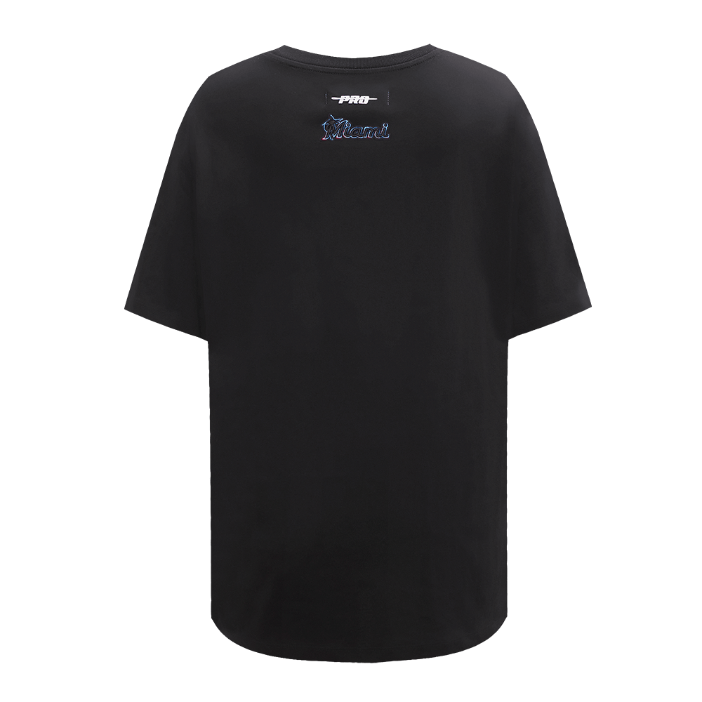 TOP BOYFRIEND MLB MIAMI MARLINS SCRIPT TAIL PARA MUJER (NEGRO)