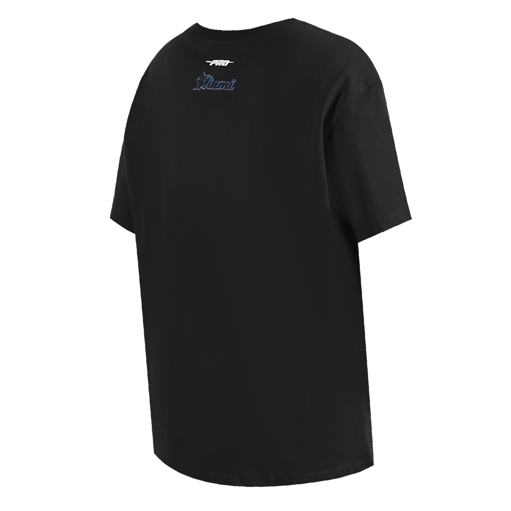 TOP BOYFRIEND MLB MIAMI MARLINS SCRIPT TAIL PARA MUJER (NEGRO)