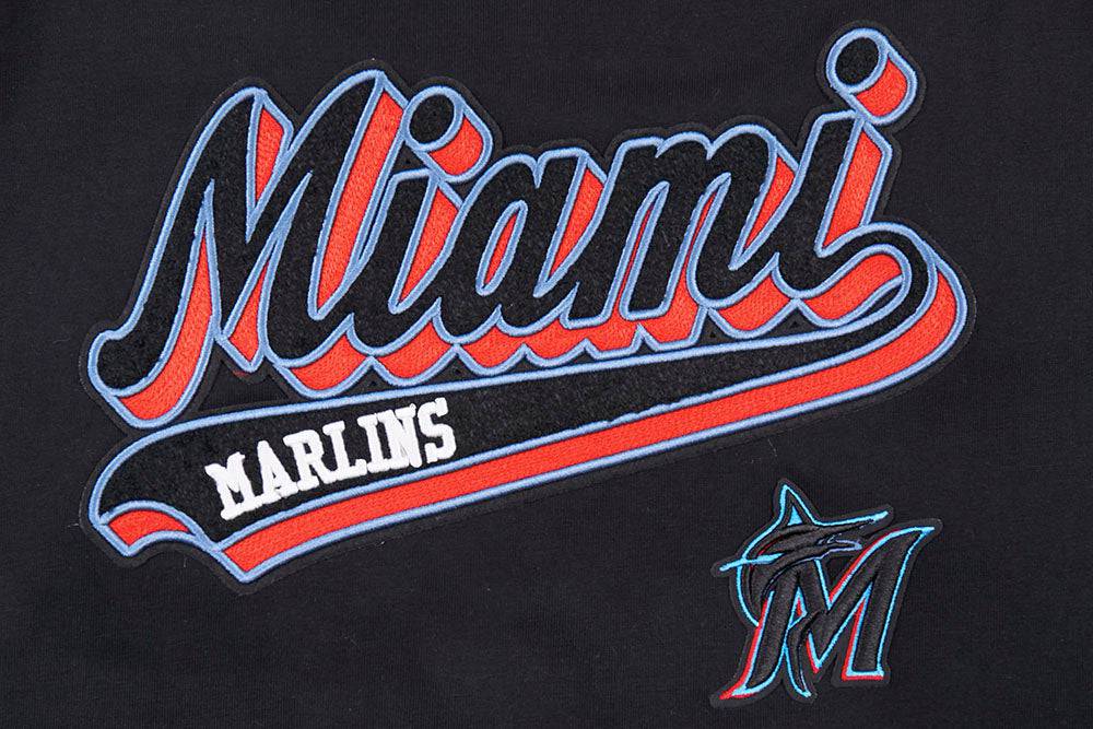 TOP BOYFRIEND MLB MIAMI MARLINS SCRIPT TAIL PARA MUJER (NEGRO)