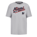 MLB MIAMI MARLINS SCRIPT TAIL WOMEN'S BOYFRIEND TOP (HEATHER GREY)