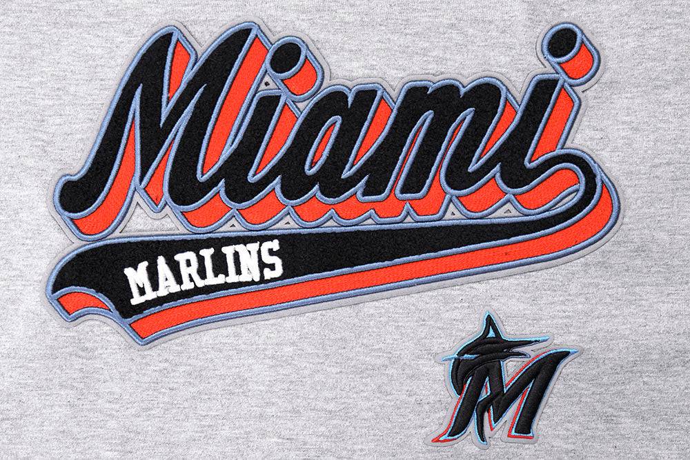 MLB MIAMI MARLINS SCRIPT TAIL WOMEN'S BOYFRIEND TOP (HEATHER GREY)