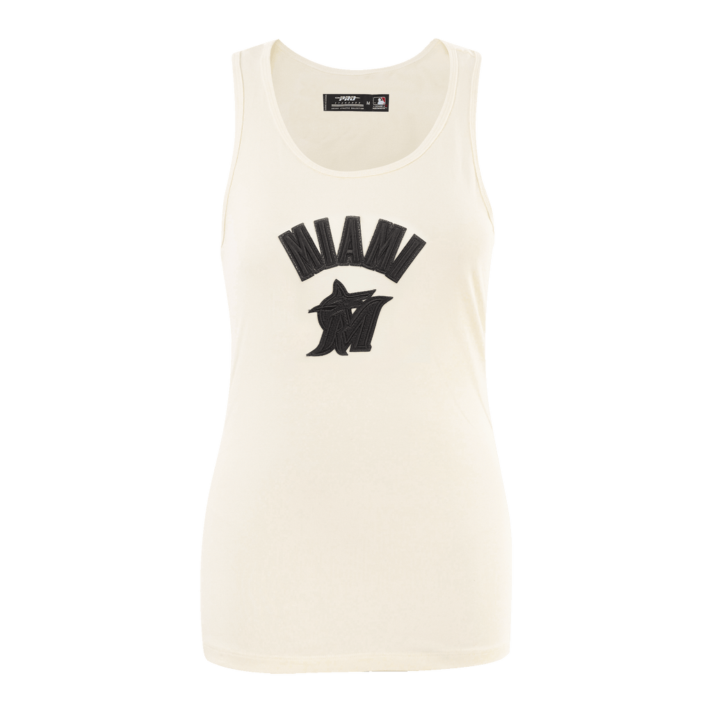 MLB MIAMI MARLINS TRIPLE TONAL RELAXED FIT WOMEN'S RACERBACK (EGGSHELL)