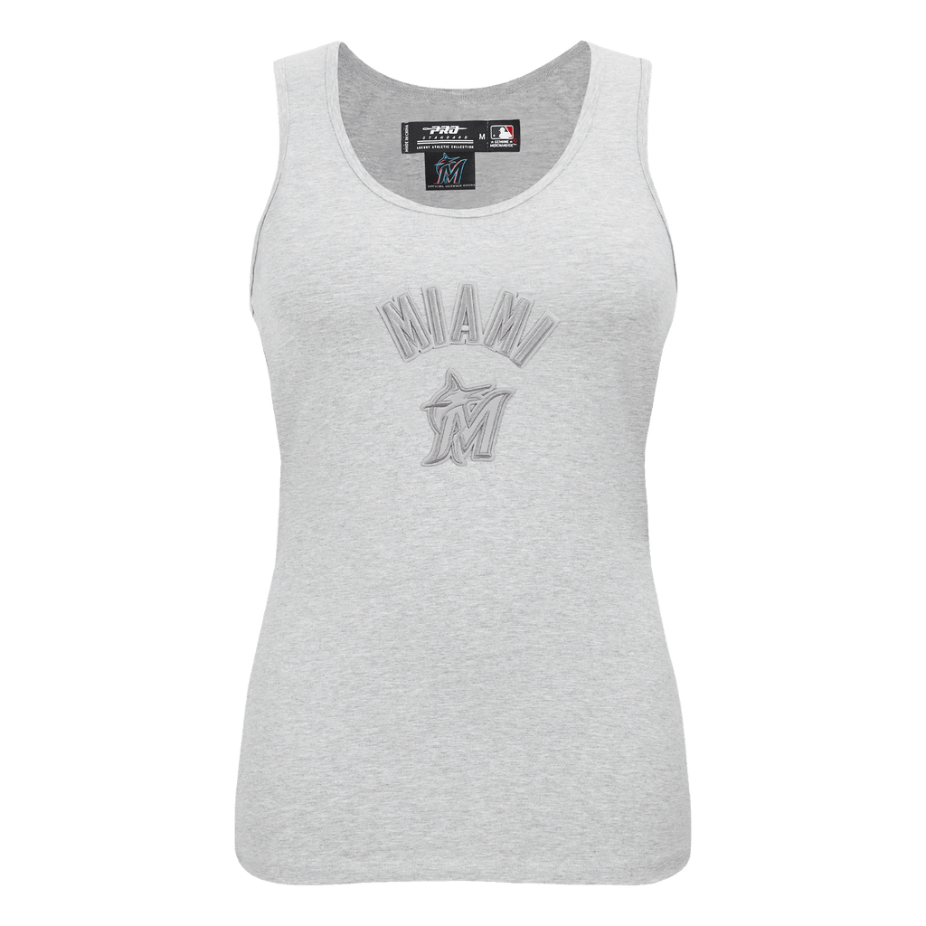 MLB MIAMI MARLINS TRIPLE TONAL RELAXED FIT WOMEN'S RACERBACK (HEATHER GREY)