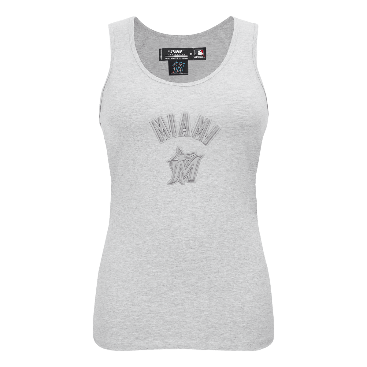 MLB MIAMI MARLINS TRIPLE TONAL RELAXED FIT WOMEN'S RACERBACK (HEATHER GREY)