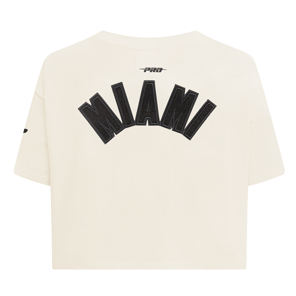 MLB MIAMI MARLINS TRIPLE TONAL SINGLE JERSEY BOXY WOMEN'S TEE (EGGSHELL)
