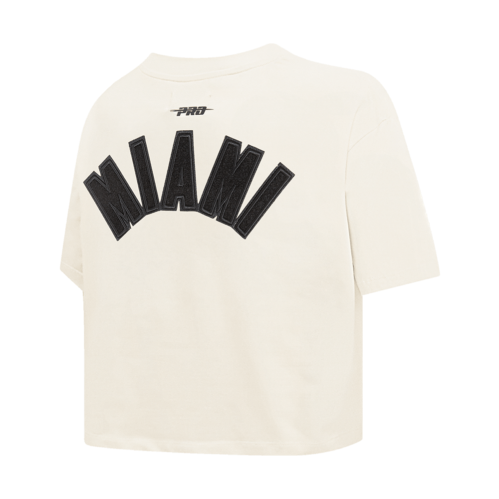 MLB MIAMI MARLINS TRIPLE TONAL SINGLE JERSEY BOXY WOMEN'S TEE (EGGSHELL)