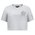 MLB MIAMI MARLINS TRIPLE TONAL SINGLE JERSEY BOXY WOMEN'S TEE (HEATHER GREY)