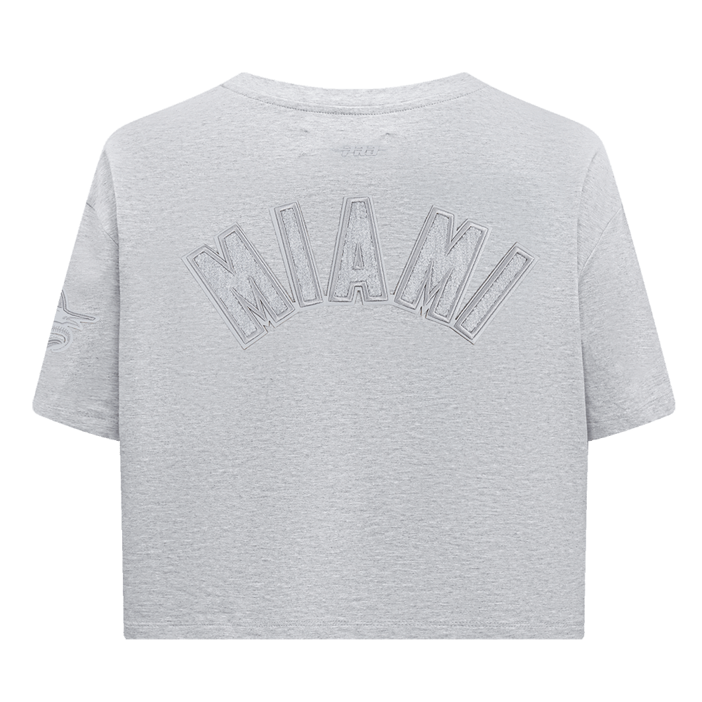 MLB MIAMI MARLINS TRIPLE TONAL SINGLE JERSEY BOXY WOMEN'S TEE (HEATHER GREY)