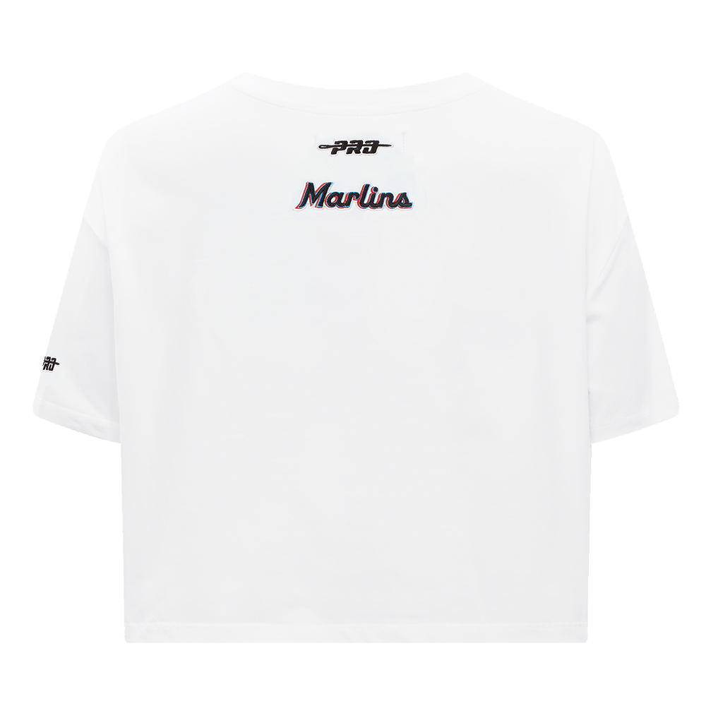 MLB MIAMI MARLINS CITY RANSOM WOMEN'S SJ BOXY TEE (WHITE)