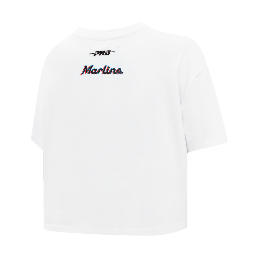 MLB MIAMI MARLINS CITY RANSOM WOMEN'S SJ BOXY TEE (WHITE)