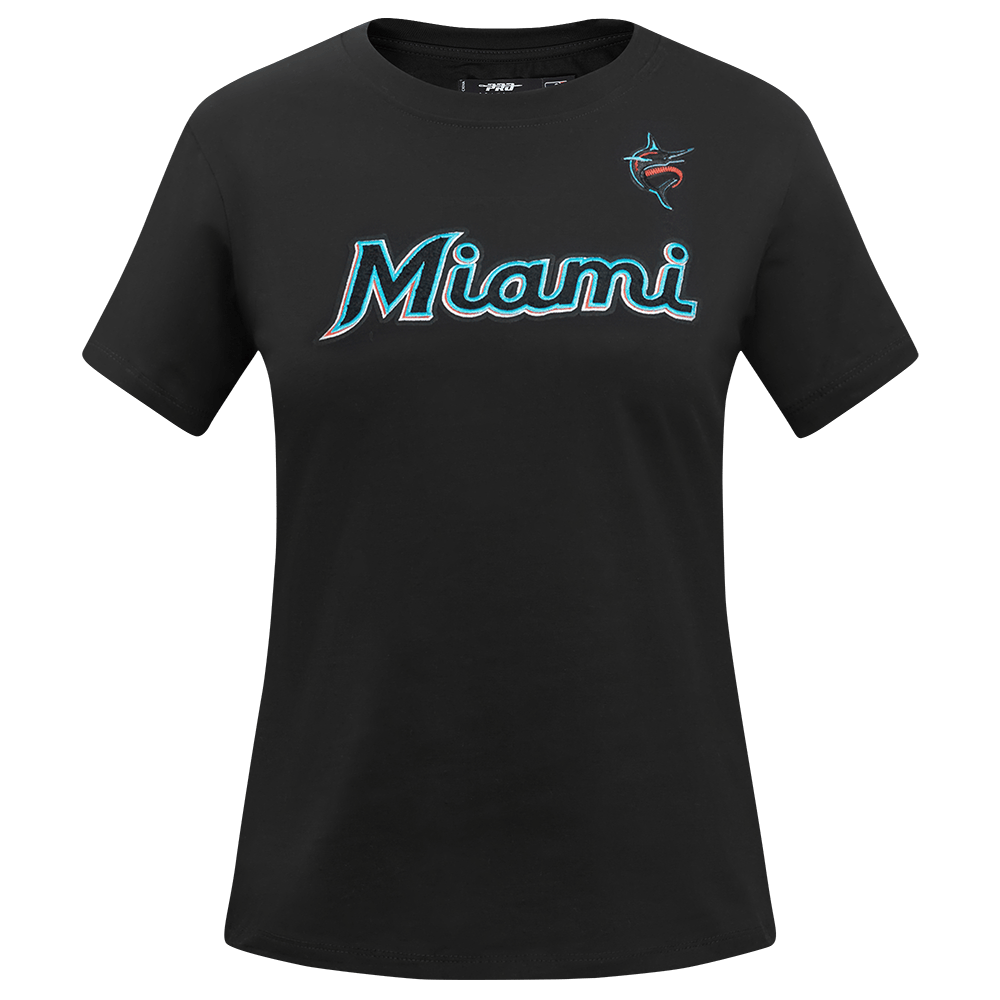 MLB MIAMI MARLINS CLASSIC SINGLE JERSEY SLIM FIT TEE (BLACK)