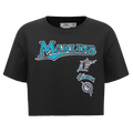 MLB FLORIDA MARLINS RETRO CLASSIC WOMEN'S BOXY TOP (BLACK)