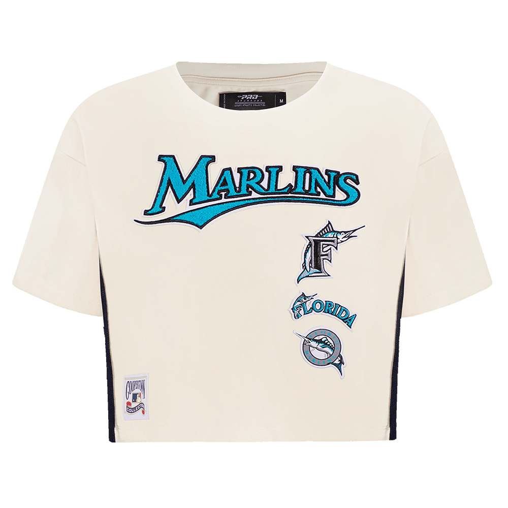 MLB FLORIDA MARLINS RETRO CLASSIC WOMEN'S BOXY TOP (EGGSHELL)