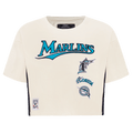 MLB FLORIDA MARLINS RETRO CLASSIC WOMEN'S BOXY TOP (EGGSHELL)
