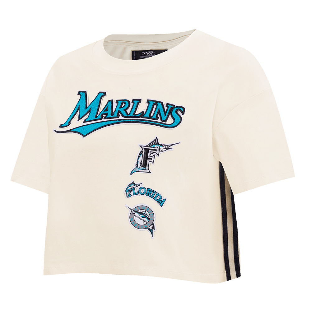 MLB FLORIDA MARLINS RETRO CLASSIC WOMEN'S BOXY TOP (EGGSHELL)