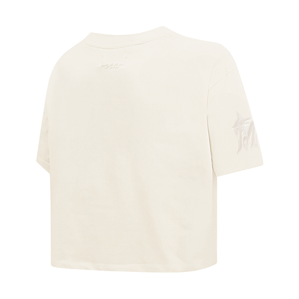 MLB MIAMI MARLINS NEUTRAL WOMEN'S BOXY TOP (EGGSHELL)
