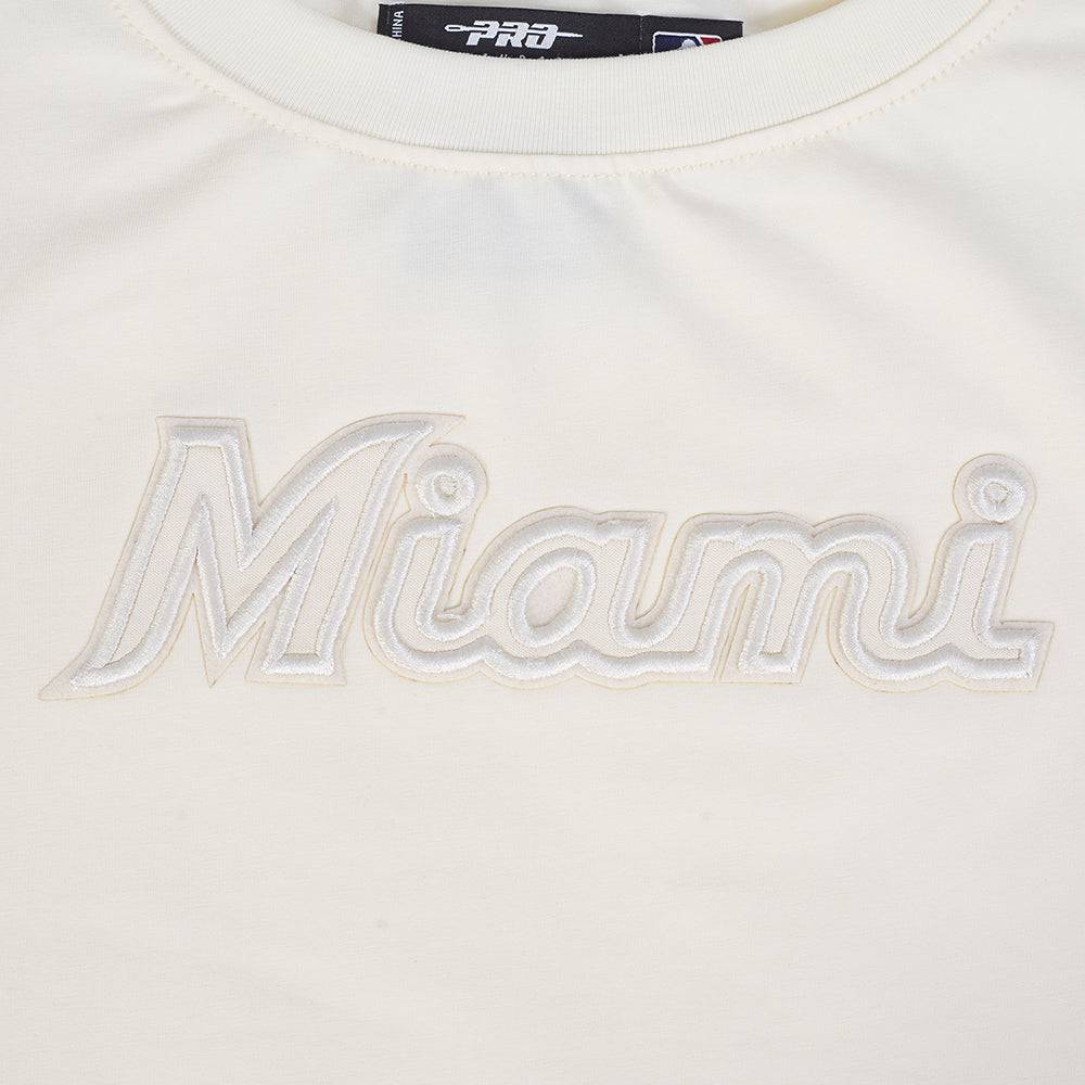 MLB MIAMI MARLINS NEUTRAL WOMEN'S BOXY TOP (EGGSHELL)