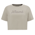 MLB MIAMI MARLINS NEUTRAL WOMEN'S BOXY TOP (TAUPE)