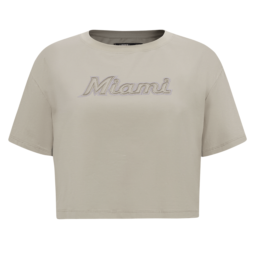 MLB MIAMI MARLINS NEUTRAL WOMEN'S BOXY TOP (TAUPE)