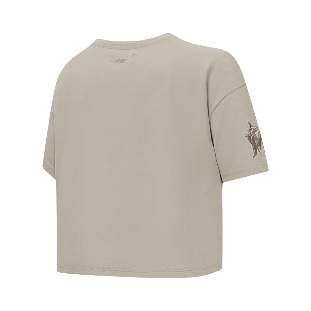 MLB MIAMI MARLINS NEUTRAL WOMEN'S BOXY TOP (TAUPE)