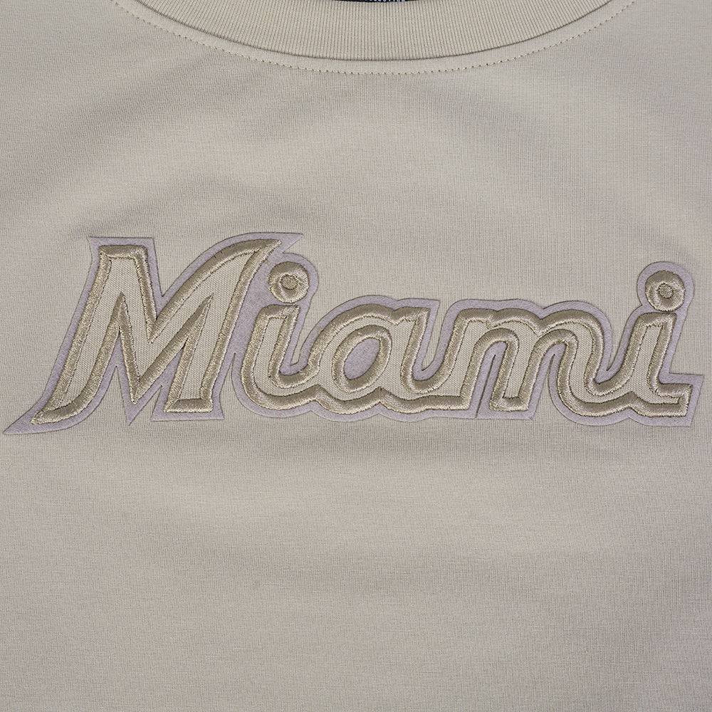 MLB MIAMI MARLINS NEUTRAL WOMEN'S BOXY TOP (TAUPE)