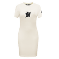 MLB MIAMI MARLINS TRIPLE TONAL BODYCON WOMEN'S DRESS (EGGSHELL)