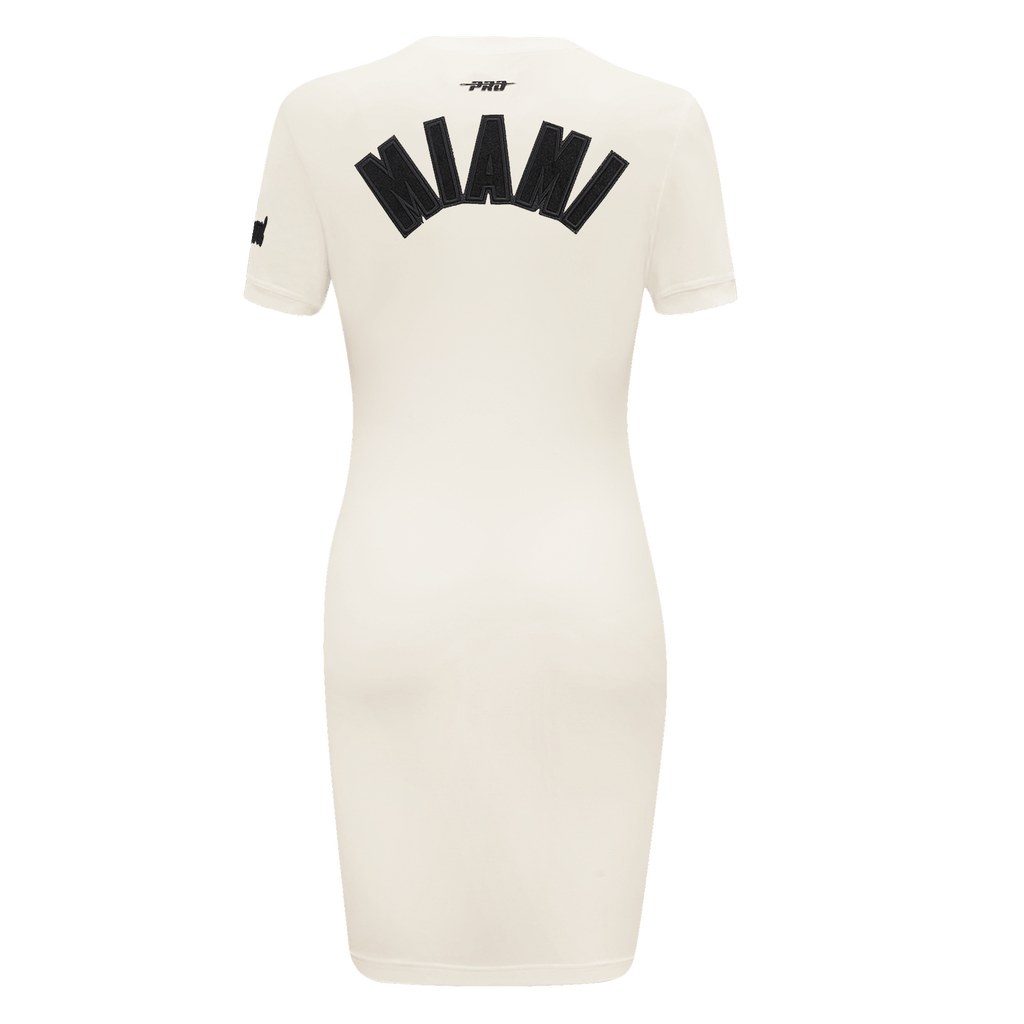 MLB MIAMI MARLINS TRIPLE TONAL BODYCON WOMEN'S DRESS (EGGSHELL)