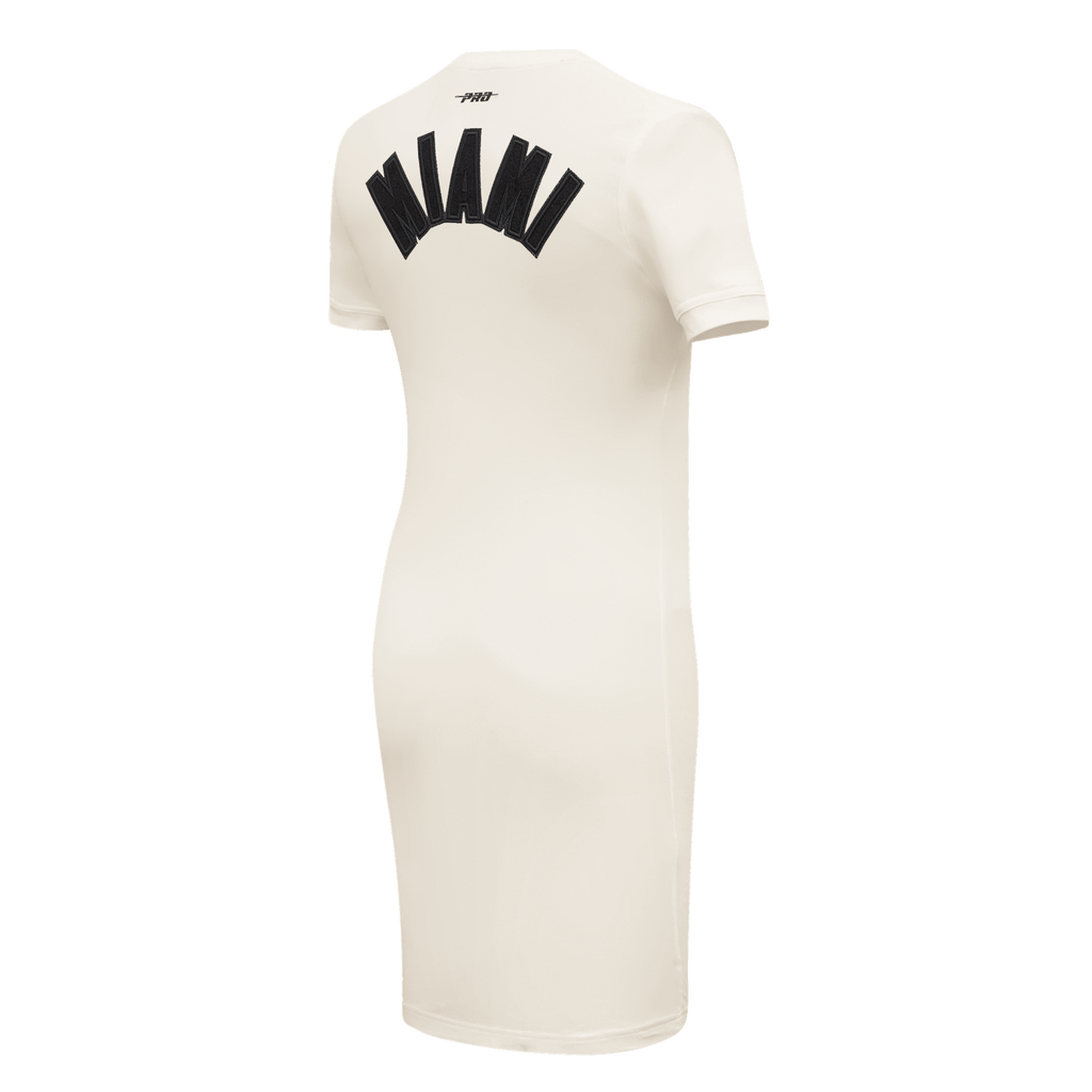 MLB MIAMI MARLINS TRIPLE TONAL BODYCON WOMEN'S DRESS (EGGSHELL)