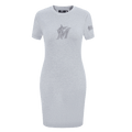 MLB MIAMI MARLINS TRIPLE TONAL BODYCON WOMEN'S DRESS (HEATHER GREY)