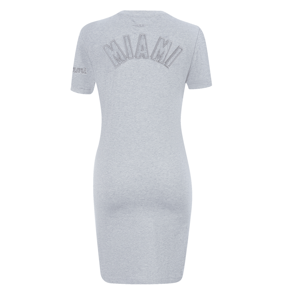 MLB MIAMI MARLINS TRIPLE TONAL BODYCON WOMEN'S DRESS (HEATHER GREY)