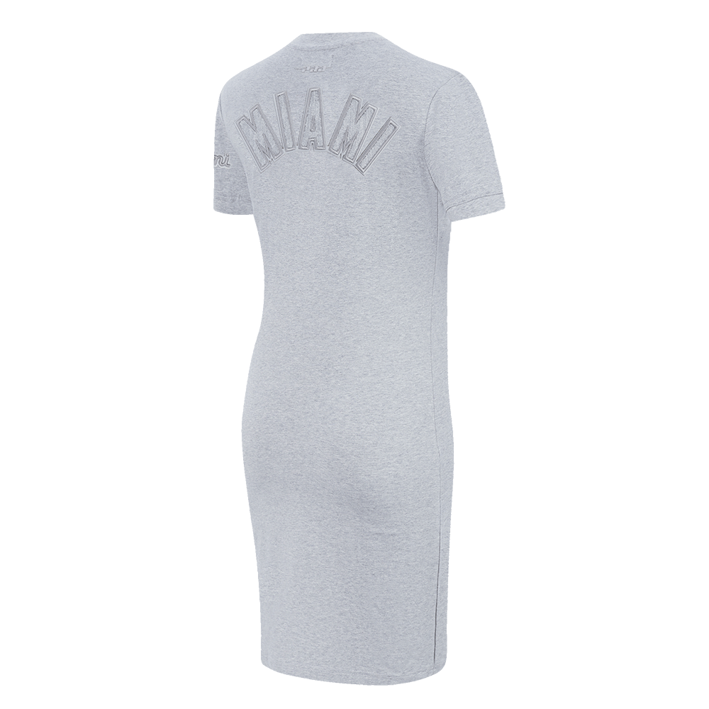 MLB MIAMI MARLINS TRIPLE TONAL BODYCON WOMEN'S DRESS (HEATHER GREY)