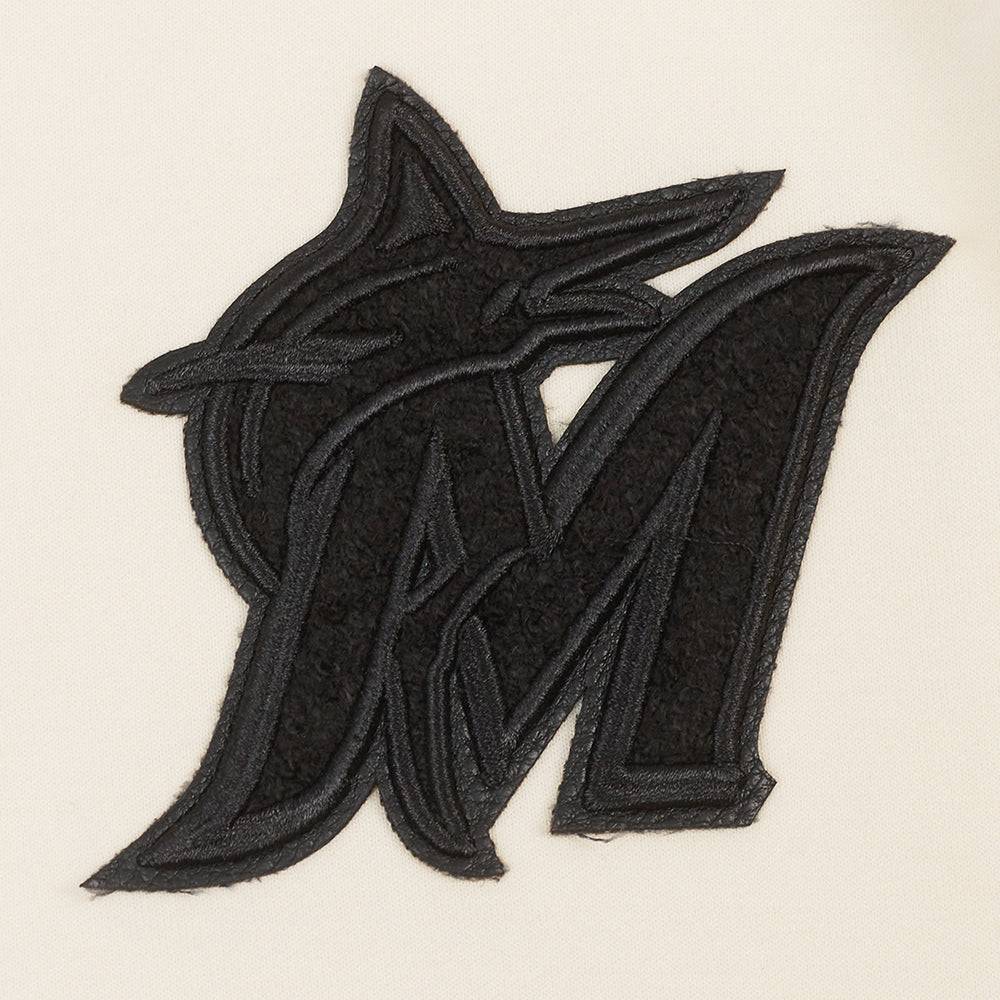MLB MIAMI MARLINS TRIPLE TONAL WOMEN'S DOUBLE KNIT FULL ZIP HOODIE (EGGSHELL)