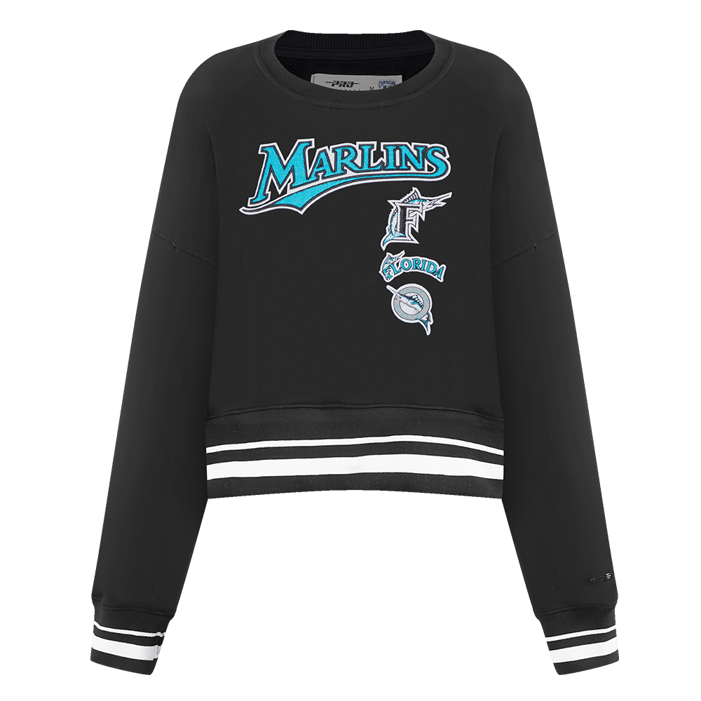 MLB FLORIDA MARLINS RETRO CLASSIC WOMEN'S CREWNECK (BLACK)