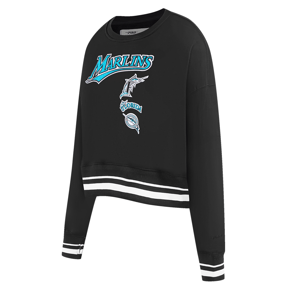 MLB FLORIDA MARLINS RETRO CLASSIC WOMEN'S CREWNECK (BLACK)