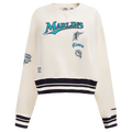 MLB FLORIDA MARLINS RETRO CLASSIC WOMEN'S CREWNECK (EGGSHELL/ BLACK)