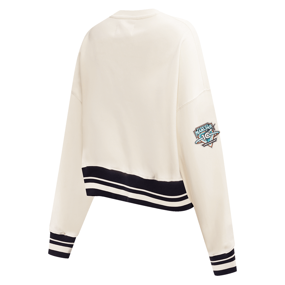 MLB FLORIDA MARLINS RETRO CLASSIC WOMEN'S CREWNECK (EGGSHELL/ BLACK)