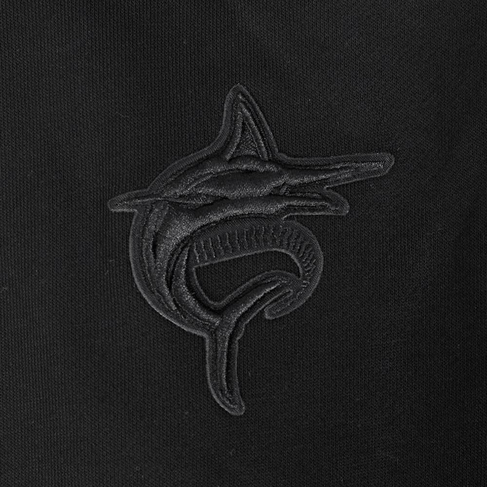MLB MIAMI MARLINS CAMISETA NEUTRA DE CUELLO REDONDO PARA MUJER (NEGRA)