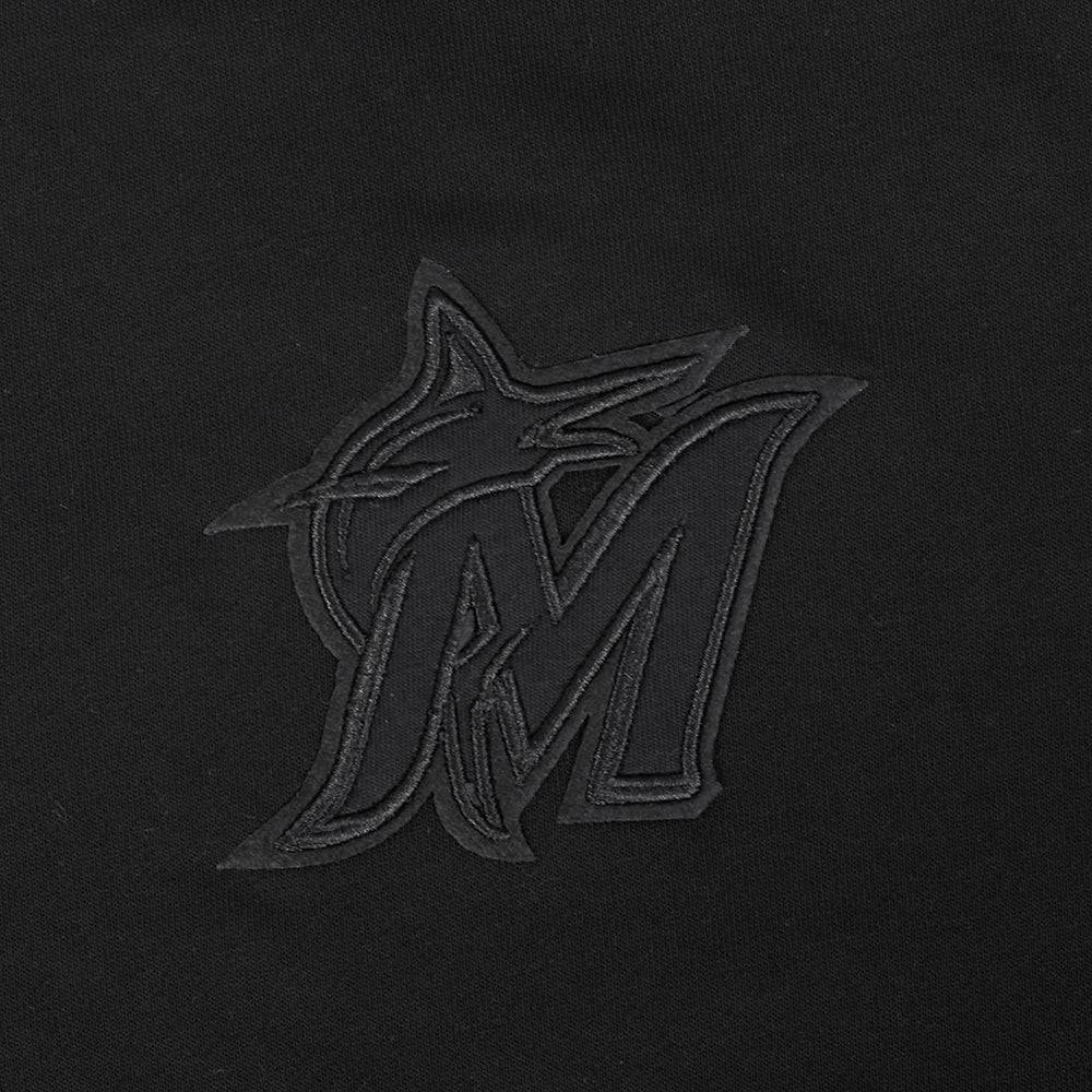 MLB MIAMI MARLINS CAMISETA NEUTRA DE CUELLO REDONDO PARA MUJER (NEGRA)