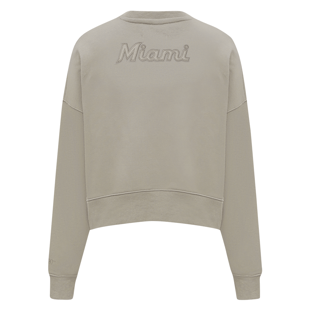SUÉTER NEUTRO DE CUELLO REDONDO PARA MUJER MLB MIAMI MARLINS (BEIGE)