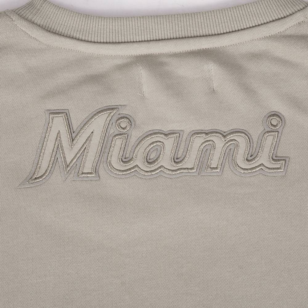 SUÉTER NEUTRO DE CUELLO REDONDO PARA MUJER MLB MIAMI MARLINS (BEIGE)