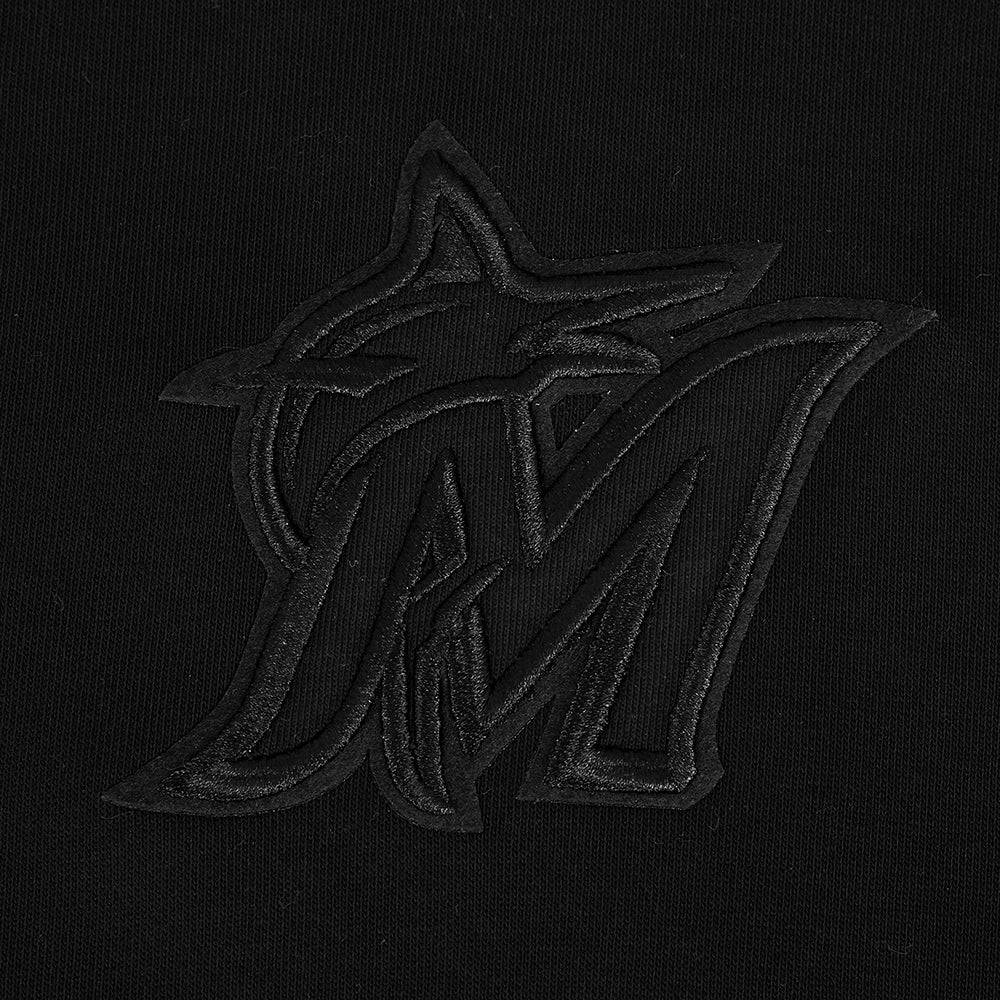 MLB MIAMI MARLINS NEUTRAL WOMEN'S CROPPED PO HOODIE (BLACK)