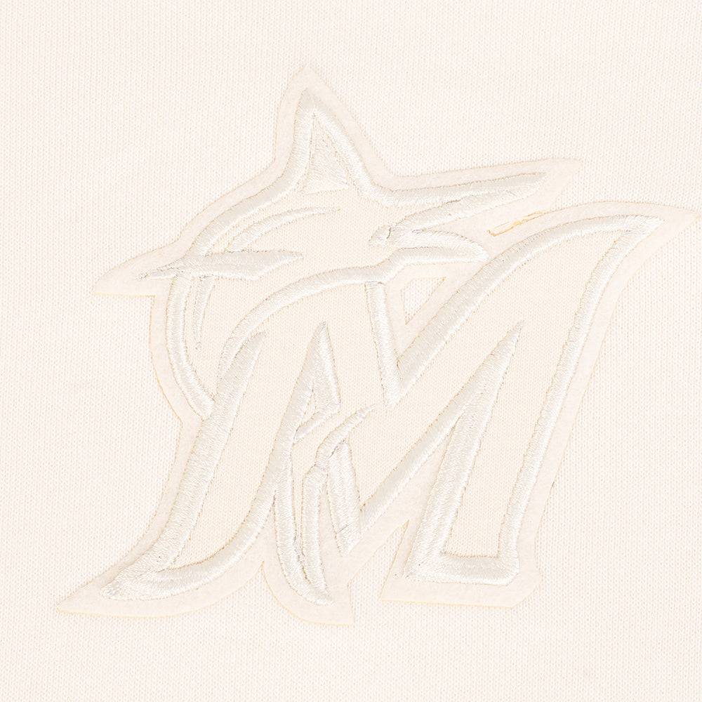 MLB MIAMI MARLINS NEUTRAL WOMEN'S CROPPED PO HOODIE (EGGSHELL)