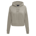 MLB MIAMI MARLINS NEUTRAL WOMEN'S CROPPED PO HOODIE (TAUPE)