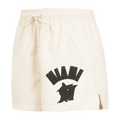 PANTALÓN CORTO TEJIDO TRIPLE TONAL W PARA MUJER MLB MIAMI MARLINS (BLANCO HUESO)
