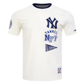 MLB NEW YORK YANKEES RETRO CASCADE MEN'S RINGER TOP (EGGSHELL/ MIDNIGHT NAVY)