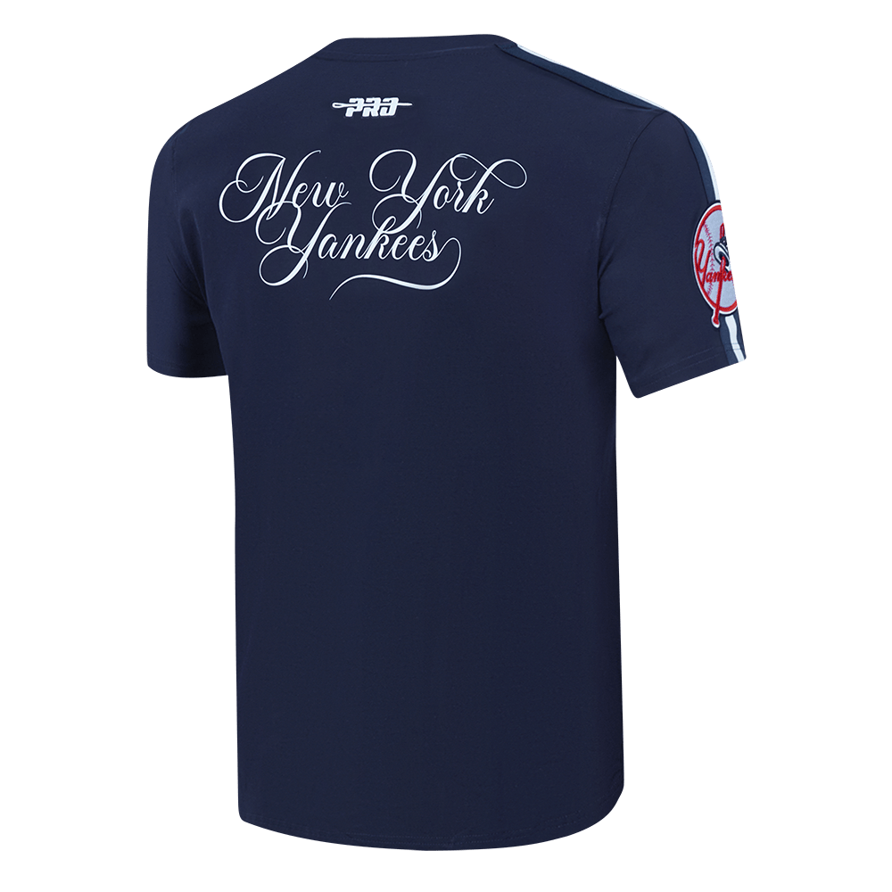 MLB NEW YORK YANKEES SUGAR SKULL MEN'S SINGLE JERSEY STRIPED TOP (MIDNIGHT NAVY)