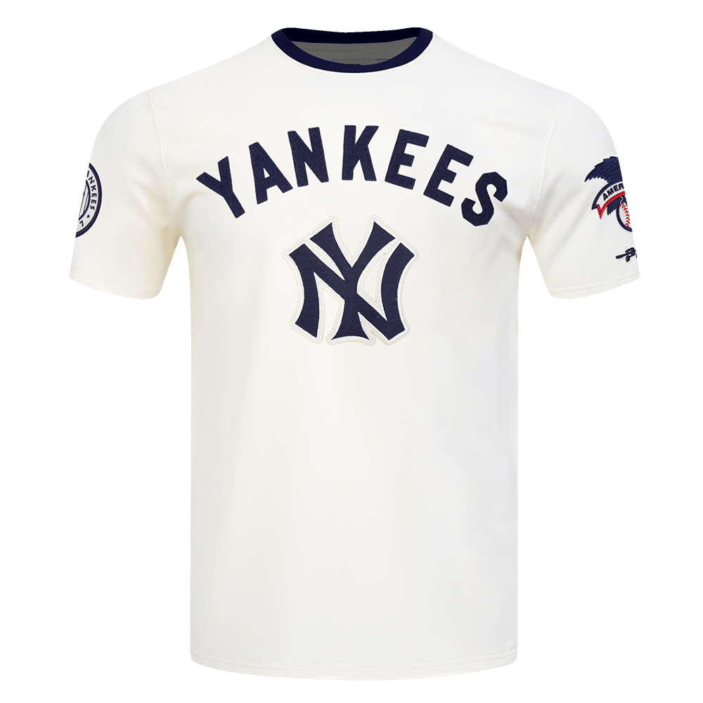 MLB NEW YORK YANKEES MODERN ORIGINALS MEN'S RINGER TEE (EGGSHELL/ MIDNIGHT NAVY)