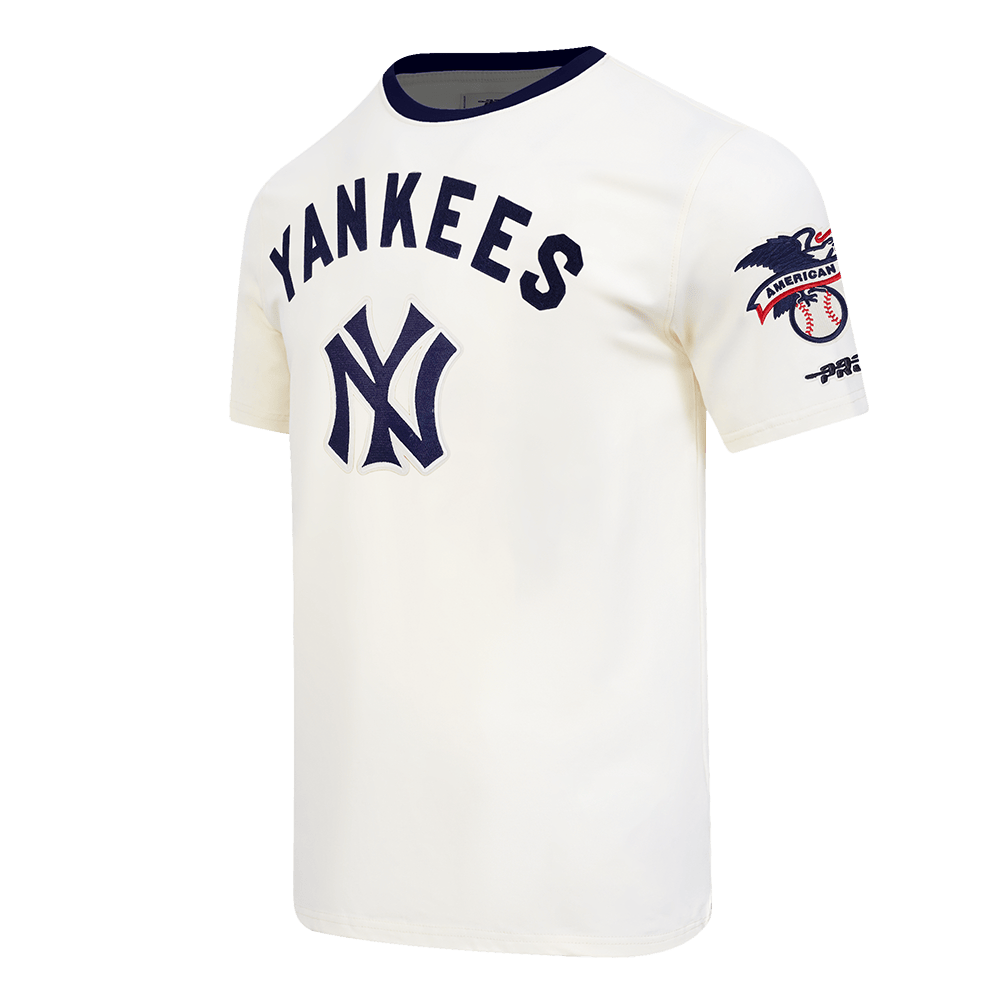 MLB NEW YORK YANKEES MODERN ORIGINALS MEN'S RINGER TEE (EGGSHELL/ MIDNIGHT NAVY)